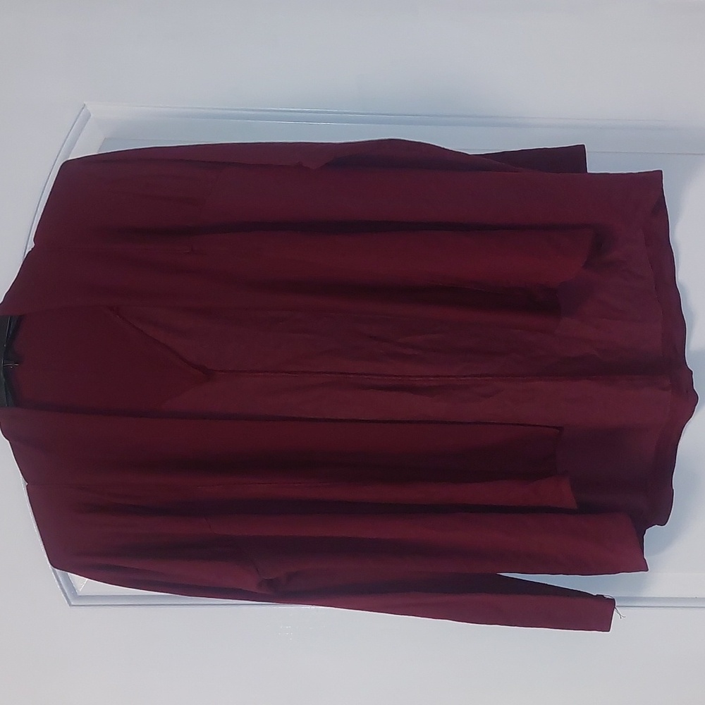Active Life Dark Garnet Open Front Active Wear Cardigan Sz XL